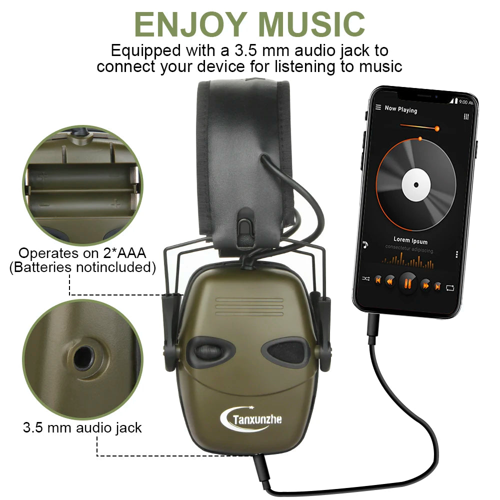 Tactical Electronic Shooting Earmuff Case Anti-noise Headphone Sound Amplification Hearing Protection Headset Foldable Earmuffs Peaceful Pleasures Health and Wellness
