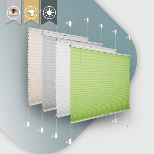 Pleated Klemmfix Folding Blind – No Drill Privacy & Sun Protection Pleated Window Blind Peaceful Pleasures Health and Wellness