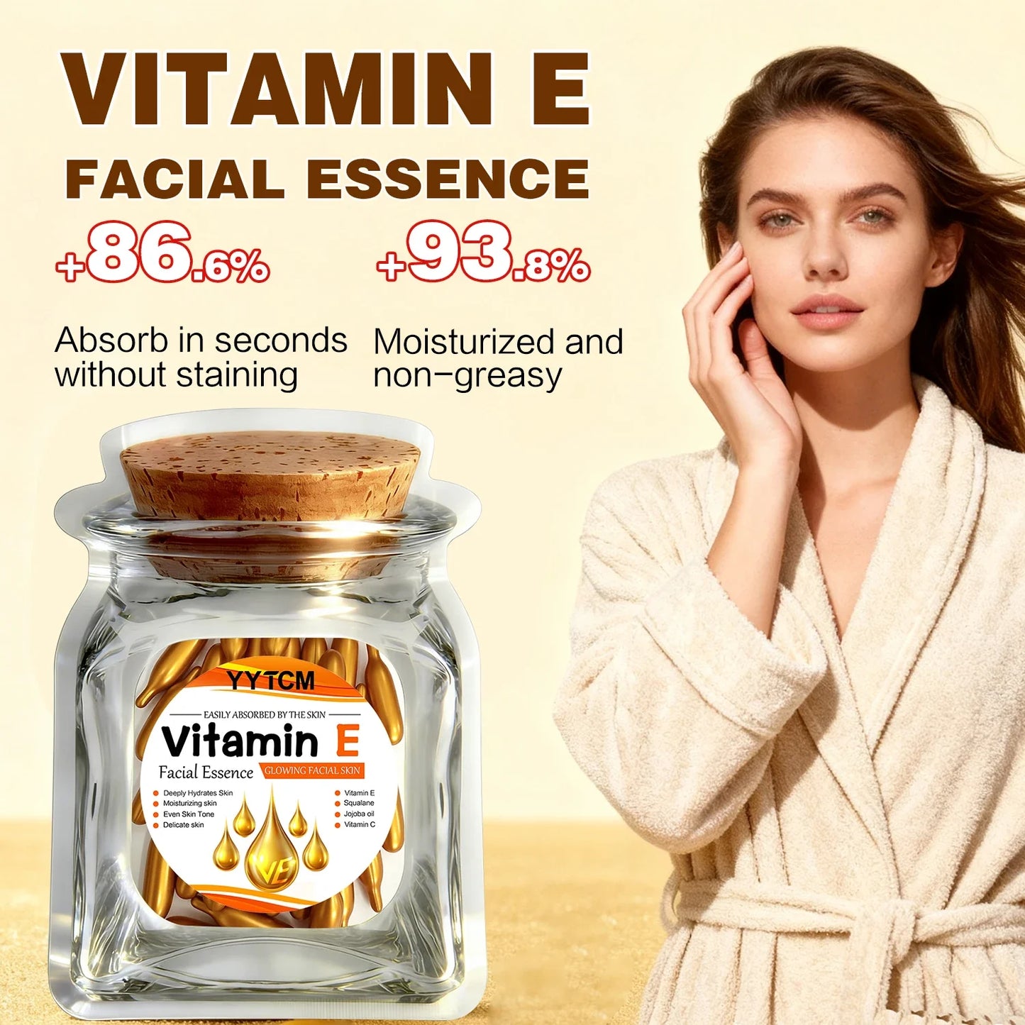 Vitamin E & Squalane Moisturizing Capsule Essence | Face Serum