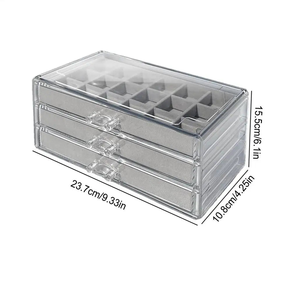54 Grids Rock Display Case Crystal Gemstone Collection Shelf with Clear Lid Acrylic Organizer for Fossils Minerals Specimens Peaceful Pleasures Health and Wellness Grey