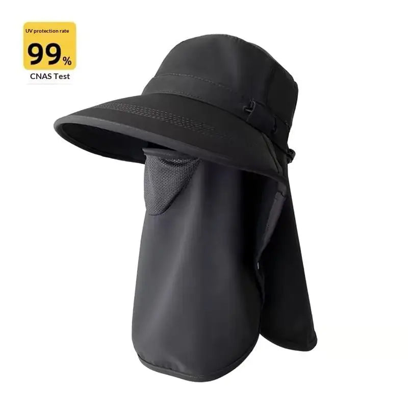 Women's Wide Brim UV Sun Hat | Face Cover & Neck Flap