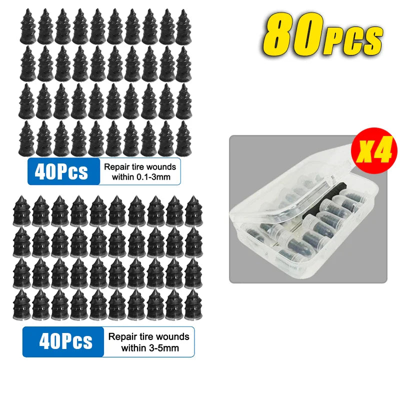 Mushroom Plug Tire Repair Kit 20–100 PCS | Car, Bike & EV