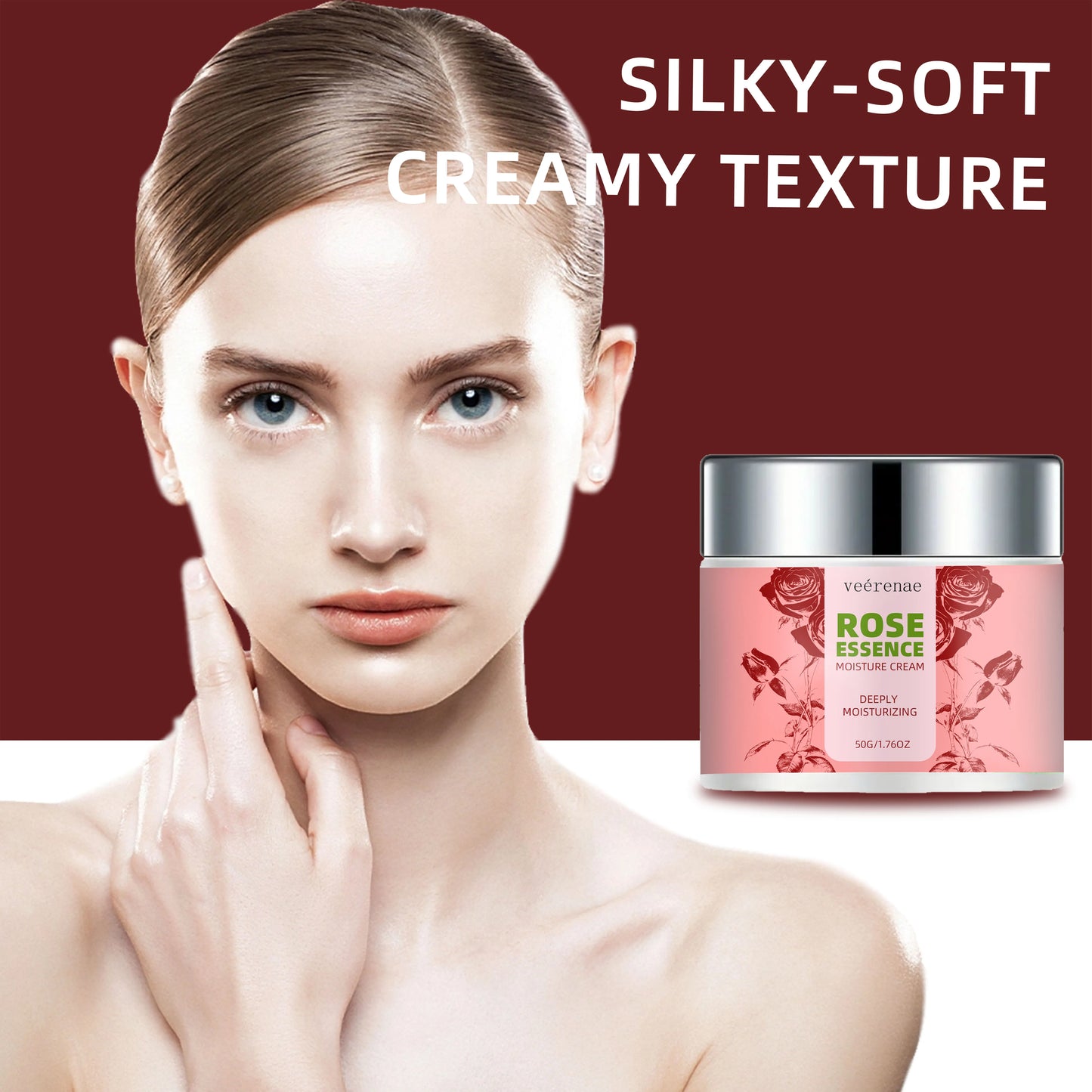 Veérenae Rose & Collagen Moisture Cream – 24H Hydration