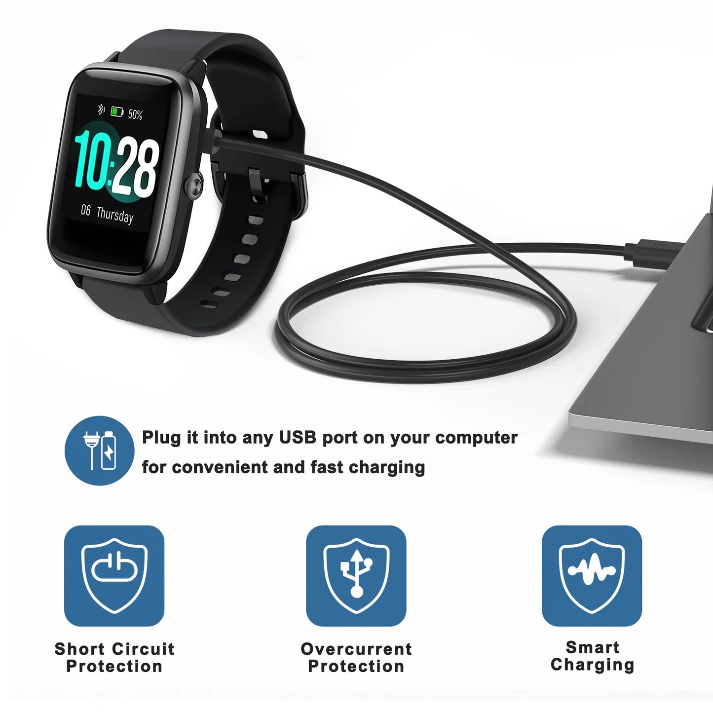 Smart Watch Charger – Willful, Wyze, Letsfit & Umidigi Cable Peaceful Pleasures Health and Wellness