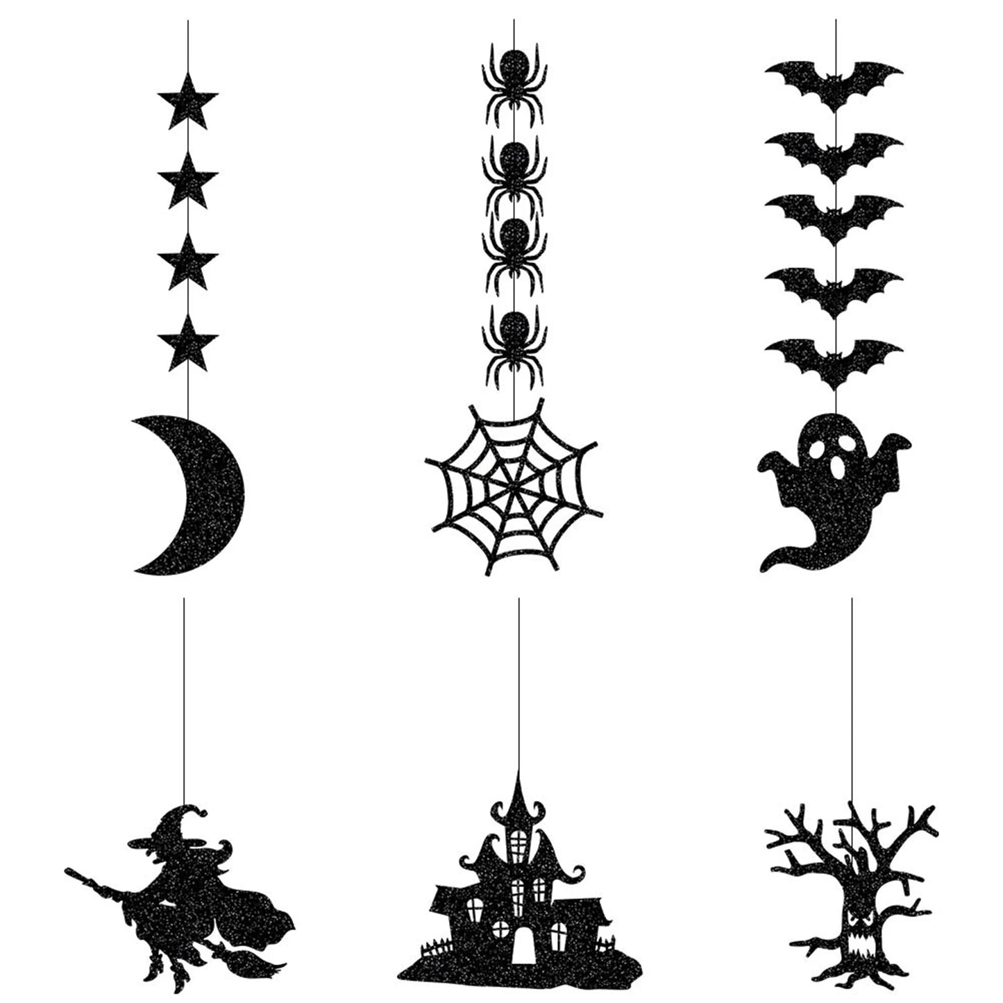 6-Piece Halloween Hanging Ceiling Decorations – Spooky Party Décor Halloween Hanging Decor Peaceful Pleasures Health and Wellness 6pcs set