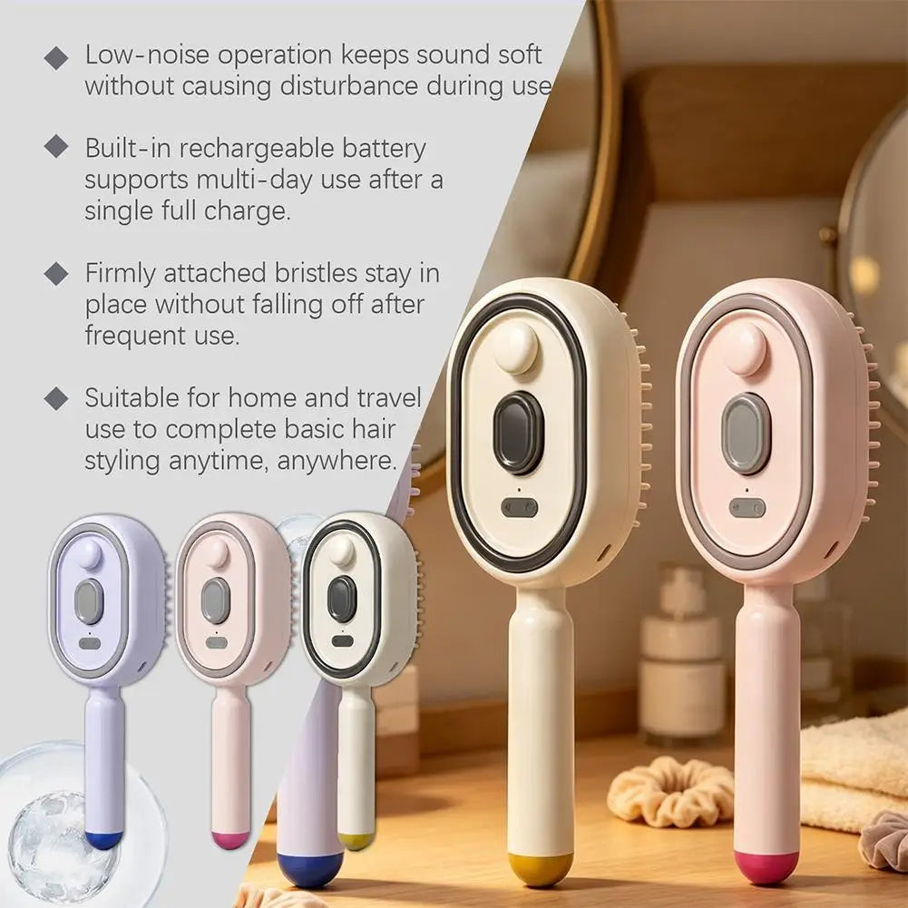 Electric Scalp Massager Comb – Spray, Vibration & Self-Cleaning