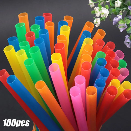 100pcs 210x11mm Straws Big Milkshake Straws Smoothie Straws Beverage Thick Straw For Boba Tea Milkshake Bar Accessories Peaceful Pleasures Health and Wellness Default Title