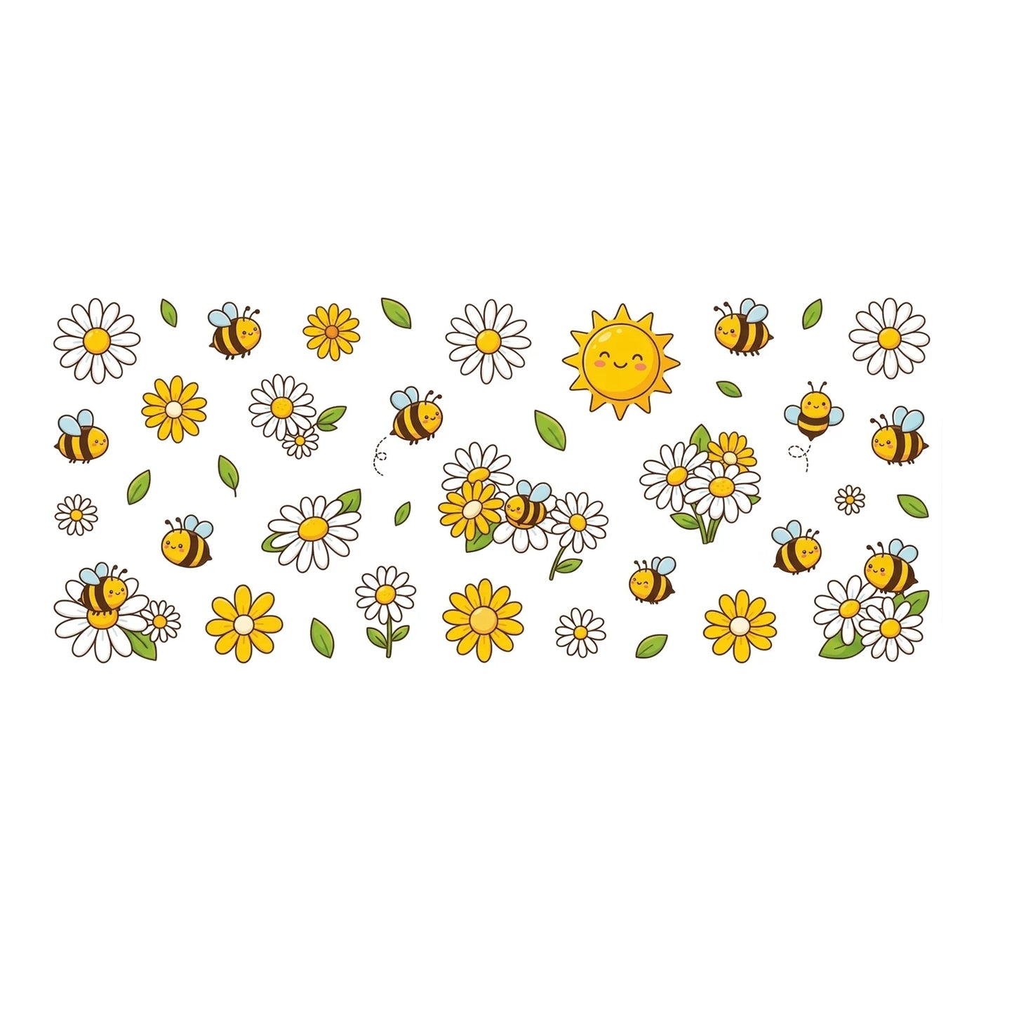 Bee & Daisy UV DTF Waterproof Stickers – DIY Decals for Cups