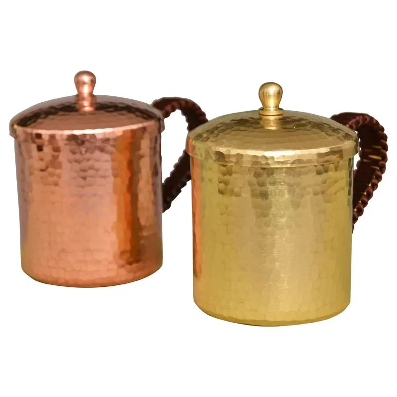 Premium Quality Moscow Mule Mug Hammered Cups Heavy Red Copper Rose Gold 100% Handcrafted Pure Solid Brass Mugs Peaceful Pleasures Health and Wellness