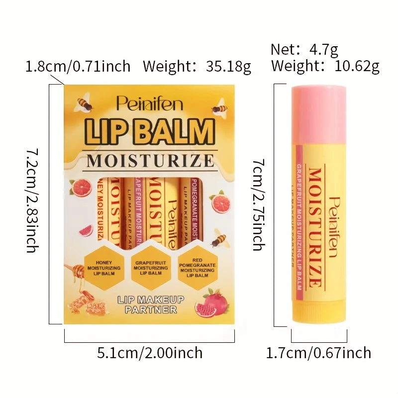 Milk Jelly Lip Balm Lip Moisturizing Fruit Moisturizing Lip Balm 3 Pieces/Set-1 Set Peaceful Pleasures Health and Wellness
