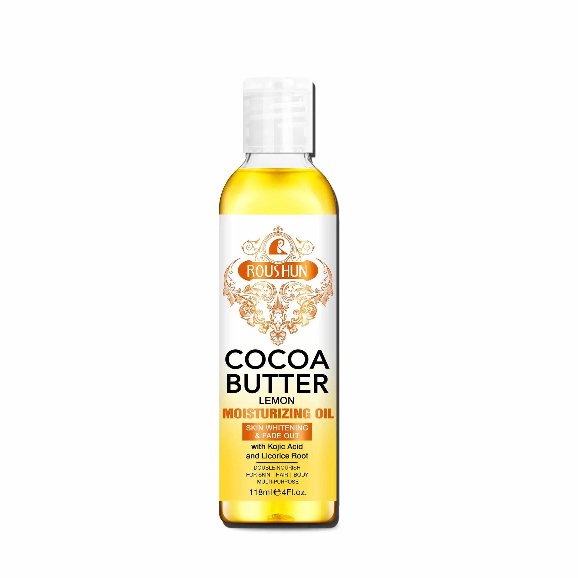 118ML Cocoa Butter Body Oil Skin Care Oil Moisturizes and Nourishes Skin Large Capacity Full Body Essential Oil Peaceful Pleasures Health and Wellness Cocoa Butter Body O