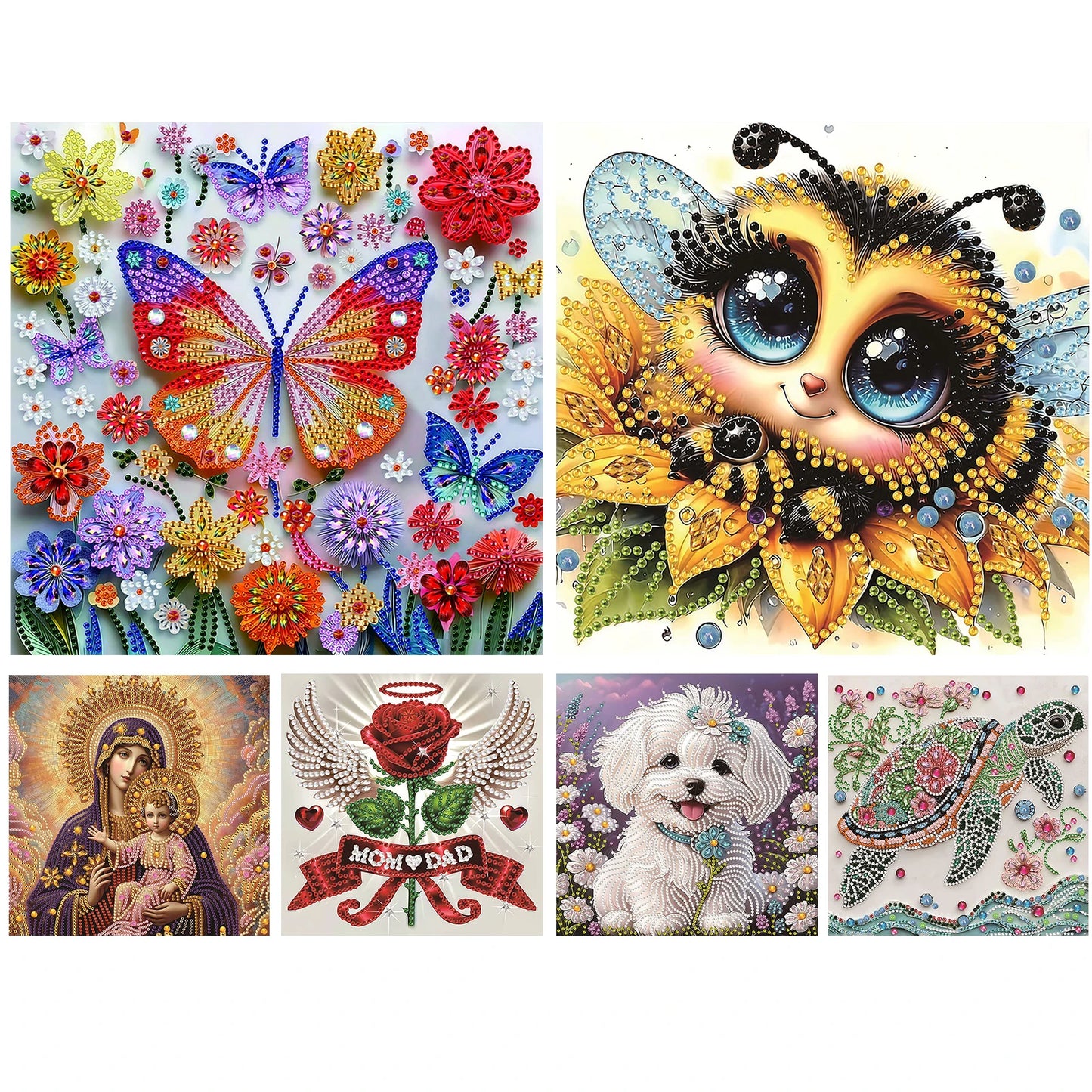 Animals Special Shaped 5D DIY Partial Drill Diamond Art Kit for Adults DIY Gift Home Decor Crystal Diamond Art 11.81 X11.81inch Peaceful Pleasures Health and Wellness
