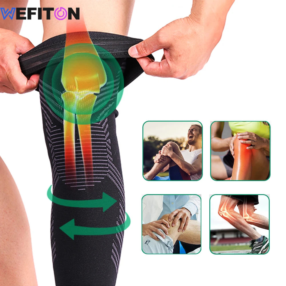 1/2PCS Compression Sports Full Leg Sleeve Length Thigh Calf Long Knee Sleeve Support For Basketball, Arthritis Men and Women Peaceful Pleasures Health and Wellness