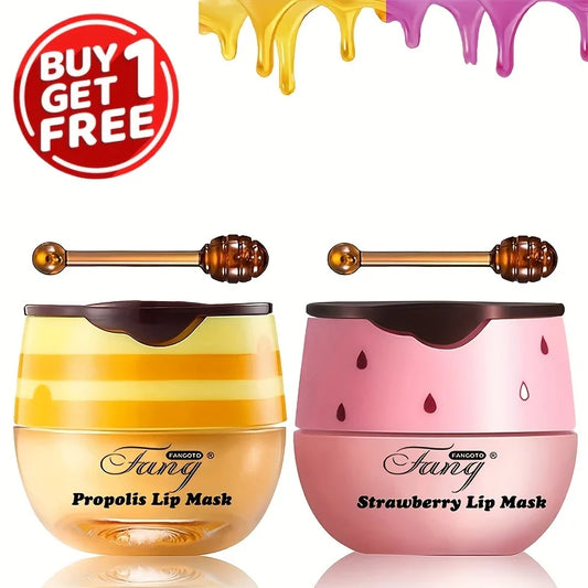 2-Pack Bee Balm Lip Balm – Exfoliating Lip Scrub & Sleeping Mask Lip Balm & Scrub Oasis Select