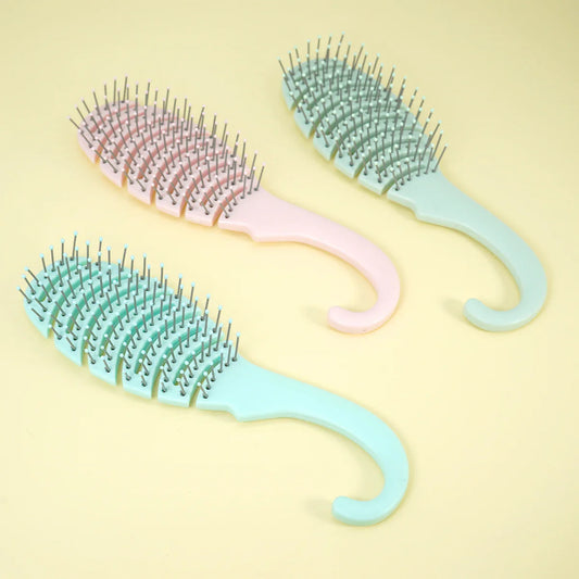 Pastel Vent Hair Brush – Hollow Grid, Hook Handle, Gentle Bristles Vent Hair Brush Oasis Select