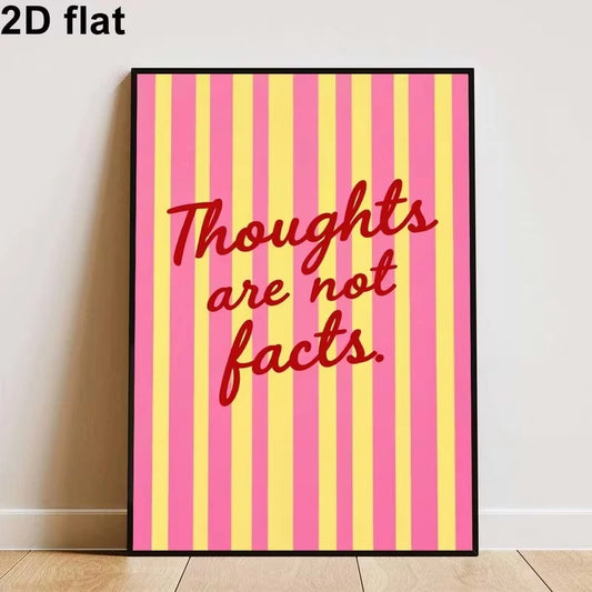 "Thoughts Are Not Facts" Motivational Canvas Wall Art Print Canvas Wall Art Peaceful Pleasures Health and Wellness G4254 30x40cm Metal Framed