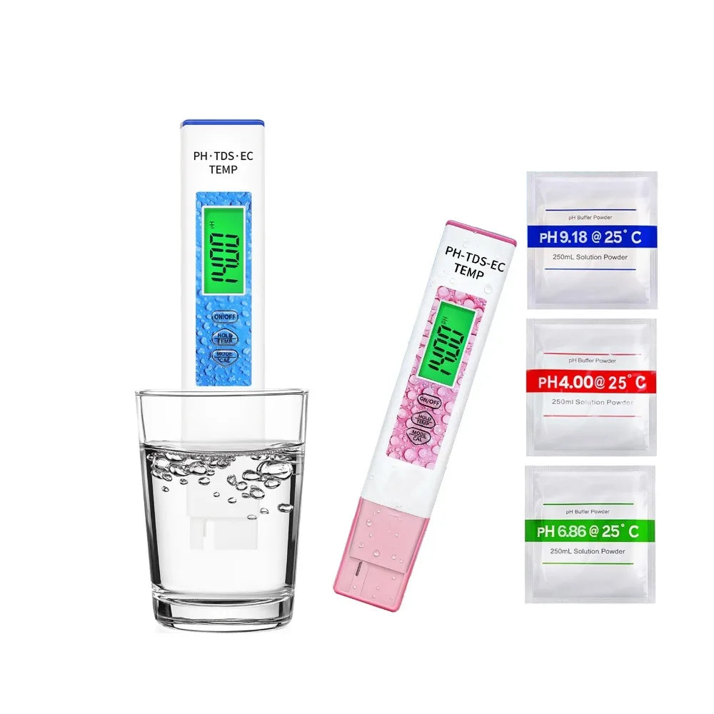 Digital 4-in-1 Water Quality Tester with Backlit LCD, Measures PH TDS EC & Temperature for Home, Pool, Aquarium and Fish Tank Peaceful Pleasures Health and Wellness