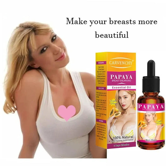 Women Breast Enlargement Oil Farming Enhancement Breast Enlarge Big Bust Enlarging Bigger Lift Papaya Chest Massage Care Oil Peaceful Pleasures Health and Wellness 1PCS