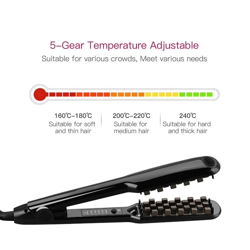 Professional Electric Volumizing Ceramic Hair Straightener Hotel Ready Fast Heating Thicker Fluffy Hair Peaceful Pleasures Health and Wellness
