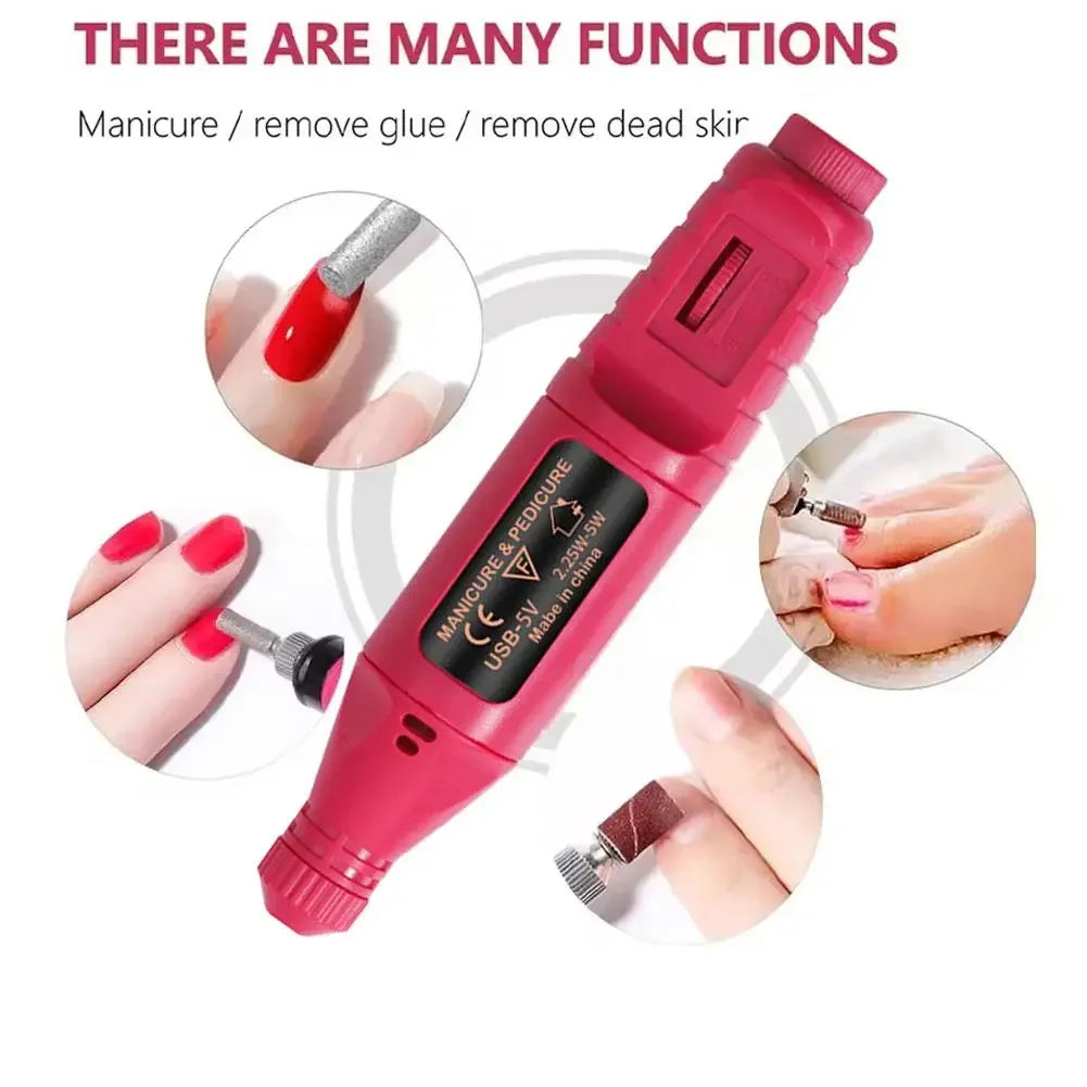 Rechargeable Electric Nail Drill & File Set – 6 Bits Peaceful Pleasures Health and Wellness