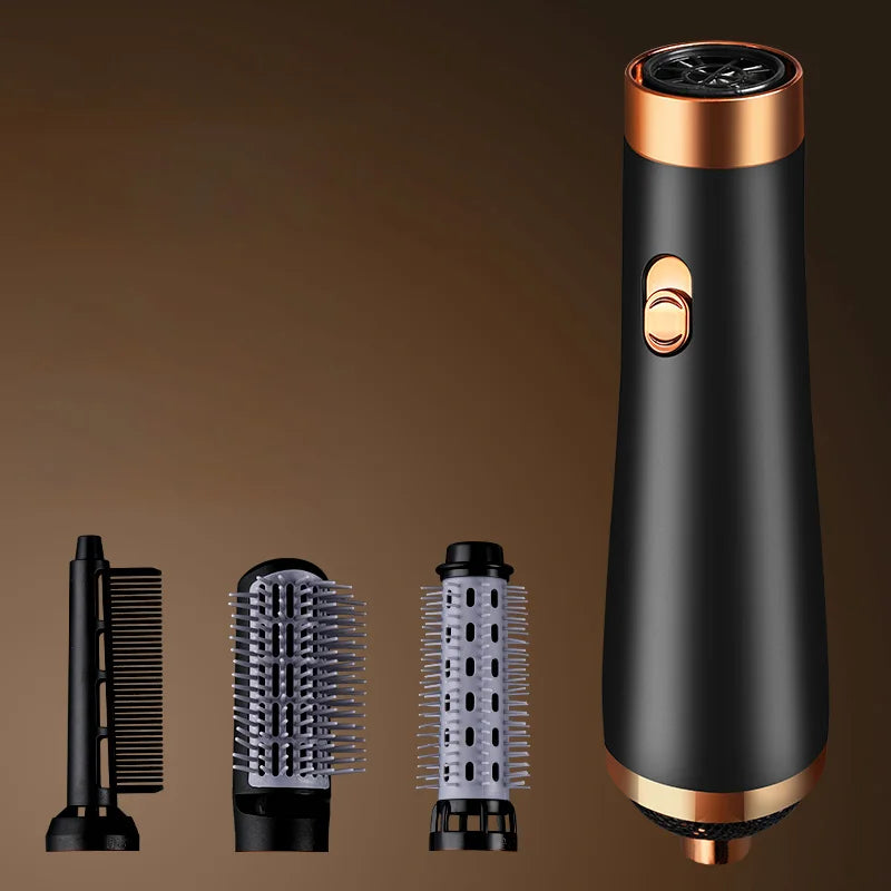 Hair Dryer Portable Comb lonic Hair Straightening Brush Hot Air Curling For Hair Roller Blow Dryer Quick Dry Hair Curler Curling Peaceful Pleasures Health and Wellness Black US