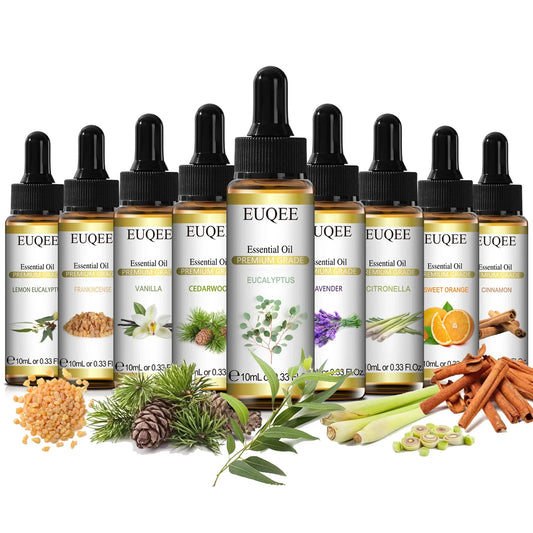 EUQEE 10ml Pure Essential Oil – Lavender, Jasmine & More Aromatherapy Essential Oil Oasis Select