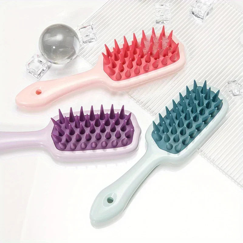 Silicone Shampoo Brush & Scalp Massager with Extended Comb