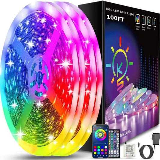 RUNTOIN Smart RGB LED Strip Lights Music Sync App Remote 2m–20m Smart LED Strip Light Peaceful Pleasures Health and Wellness