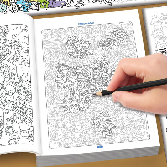 Little Doodles Adult Coloring Tracing Book 32 Pages Relaxing Sketch Peaceful Pleasures Health and Wellness