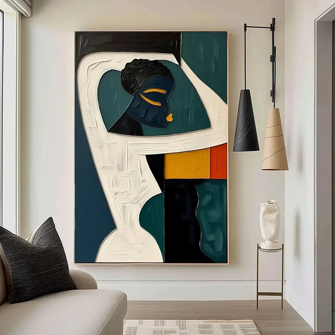 Large Colorful Abstract Canvas Wall Art | Modern Landscape Print