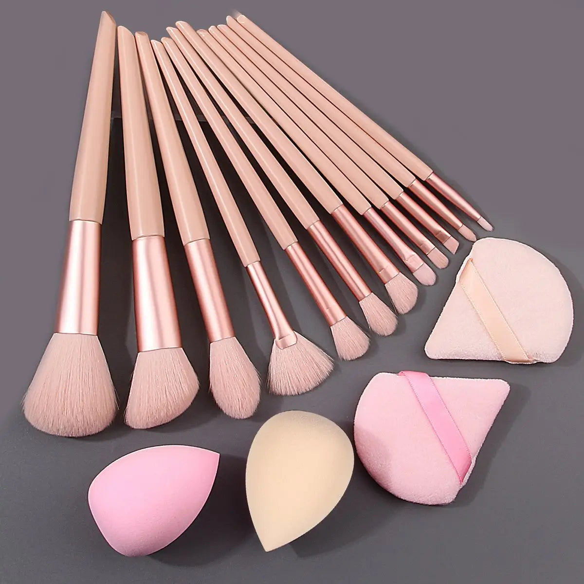 KOSSHOW 16PC Makeup Brush Set – Soft Nylon Bristles & Sponge