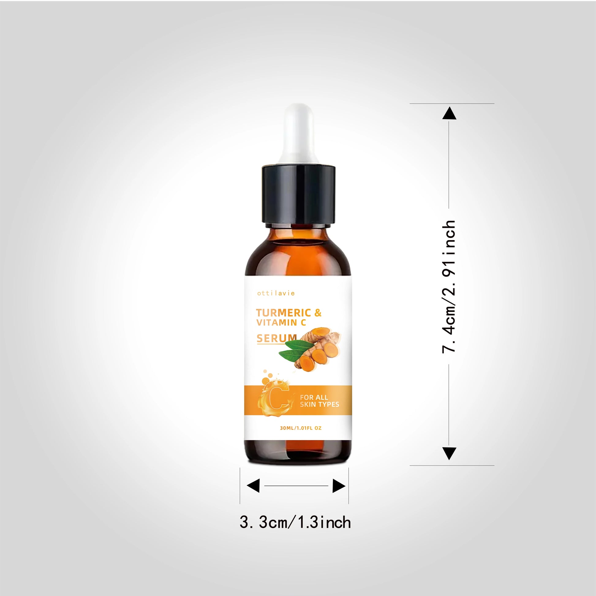 Turmeric & Vitamin C Lifting Serum - For Face & Neck | Hydrating | Non-Greasy | For All Skin Types Peaceful Pleasures Health and Wellness
