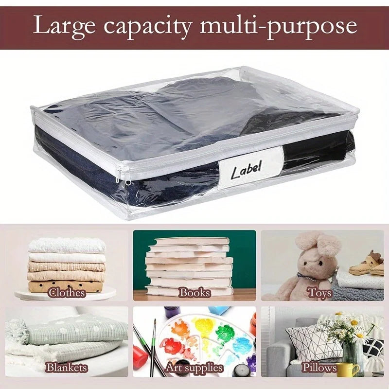 Clear Zippered Storage Bags for Sweaters, Blankets & Linens