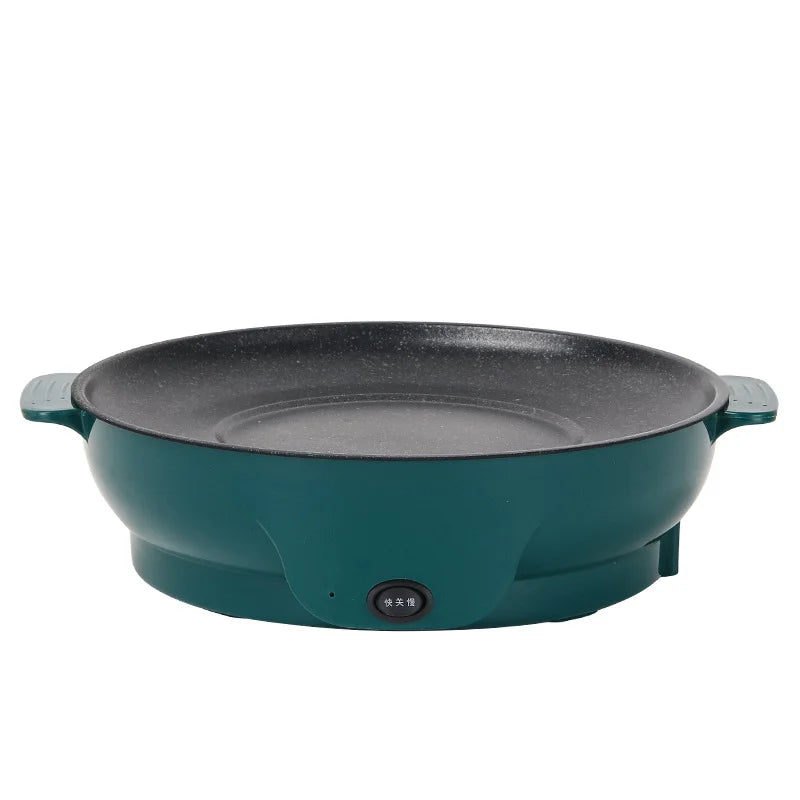 Electric MultiCooker Electric Frying Pan 220V Househould Barbecue Fried Steak Fish Omelette Frying Pan Non-stick Cooking Machine Peaceful Pleasures Health and Wellness 26cm EU