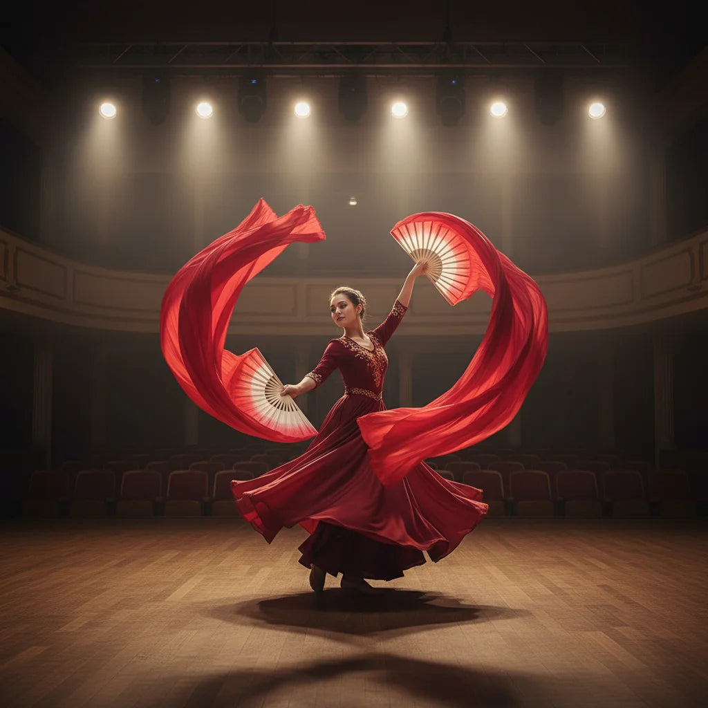 Women Belly Dance Silk Fans for Elegant Performances Peaceful Pleasures Health and Wellness