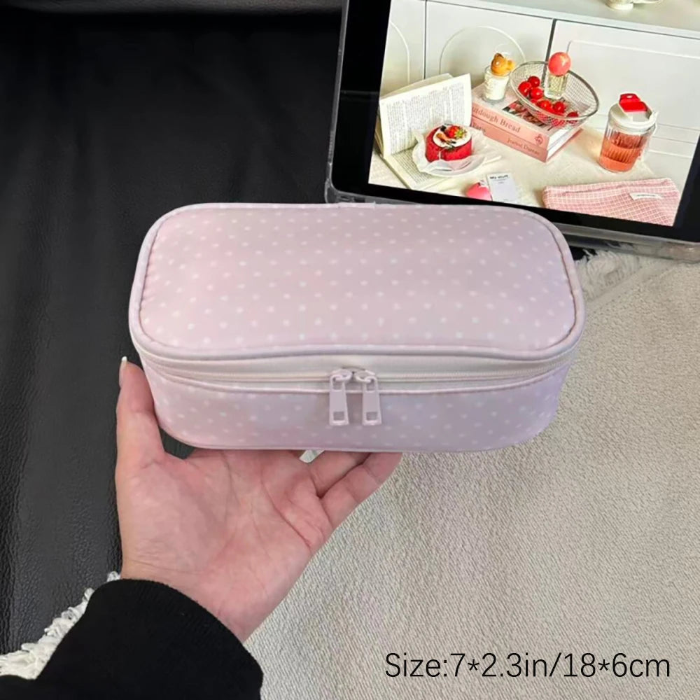 Wave Point Element Pen Bag Ins Large Capacity Girl Makeup Brush