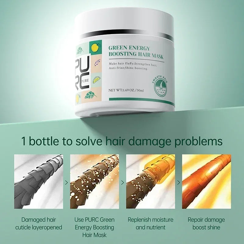 PURC Keratin Hair Mask & Leave-In Conditioner Set | Anti-Frizz