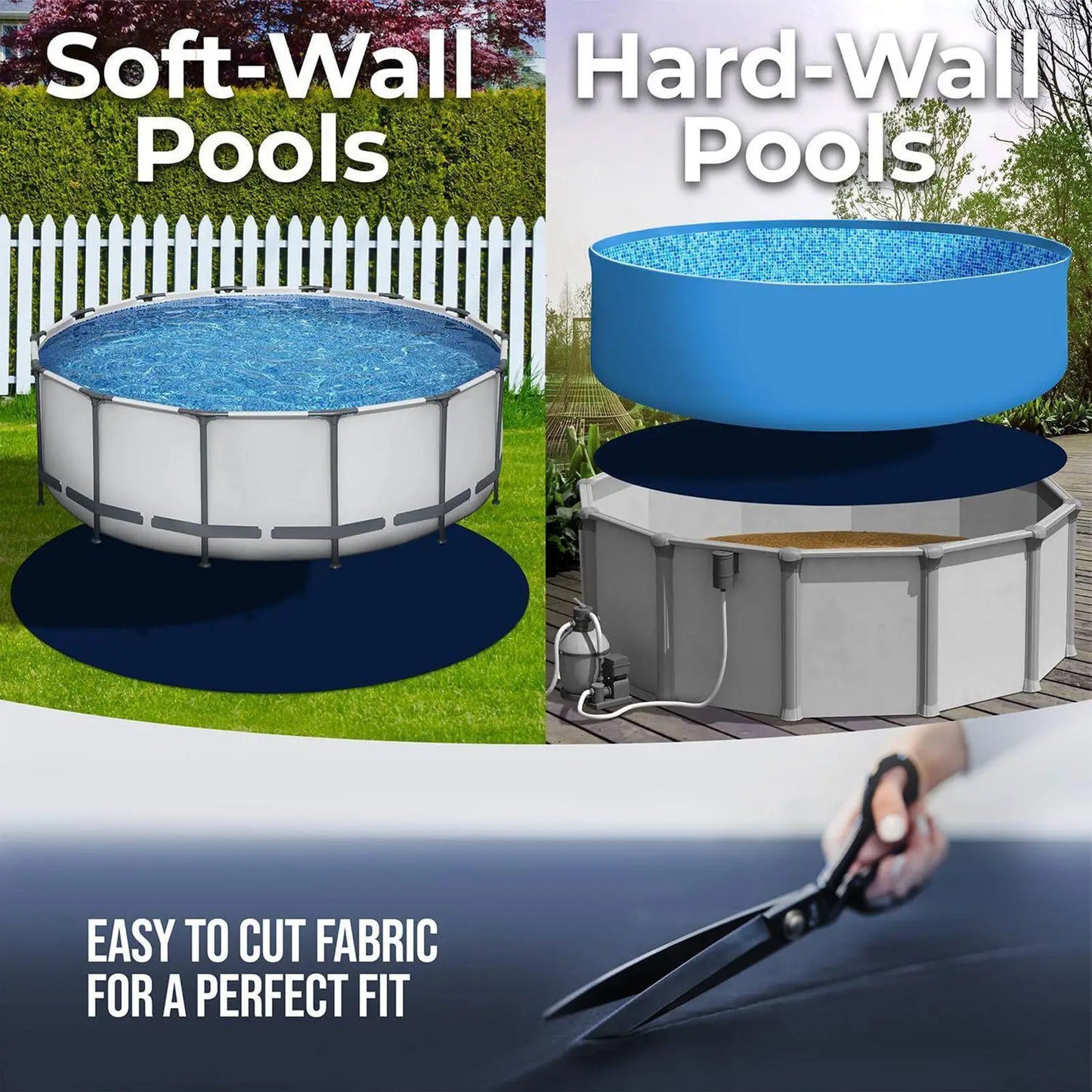 Pool Liner Pad Round Tub Mat Pool Protector Ground Pool Protector Non Slip Outdoor Pool Protection Padding Spa Accessories Peaceful Pleasures Health and Wellness