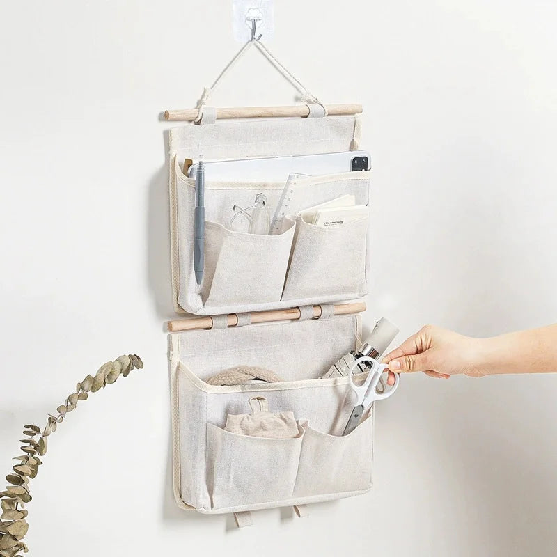 Over Door Wall Hanging Storage Caddy Organizer Bag – Linen