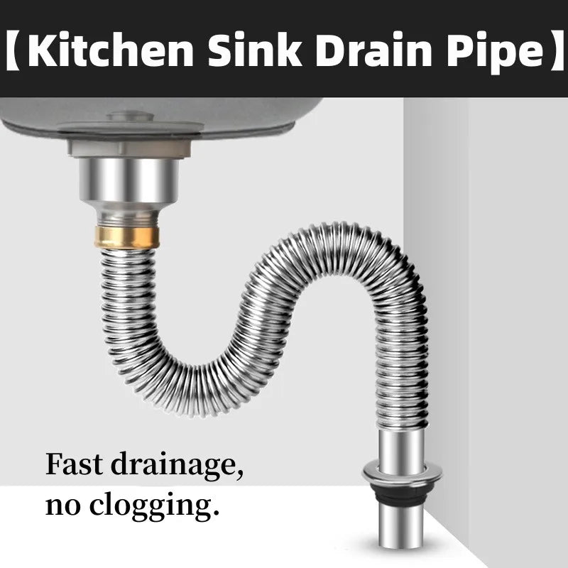 Stainless Steel Sink Drain Filter & Deodorant Drain Pipe Kit