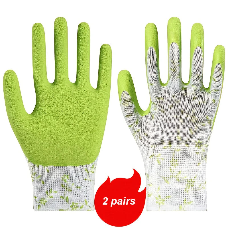 2 Pairs Nylon Gardening Gloves Women's Suitable Garden Planting