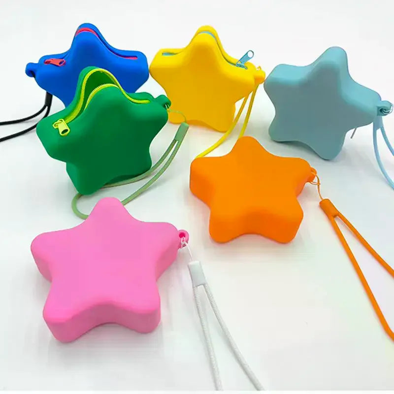 Starfish Silicone Coin Purse | Zipper Mini Storage Bag