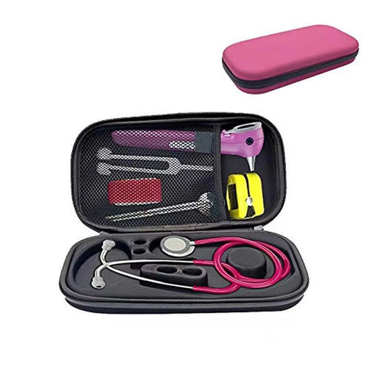 Hard EVA Stethoscope Case Shock-Proof Tools Protective Bag for Storing Bandage Medical Scissor Peaceful Pleasures Health and Wellness Pink