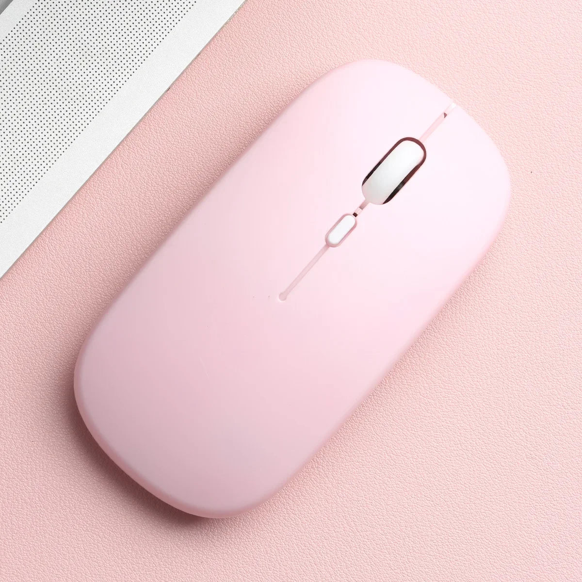 Wireless Bluetooth-compatible Mouse Portable Ergonomic Computer Mice For Laptop iPad Tablet PC Mobile Phone Office Gaming Mouse Peaceful Pleasures Health and Wellness Matte-Pink