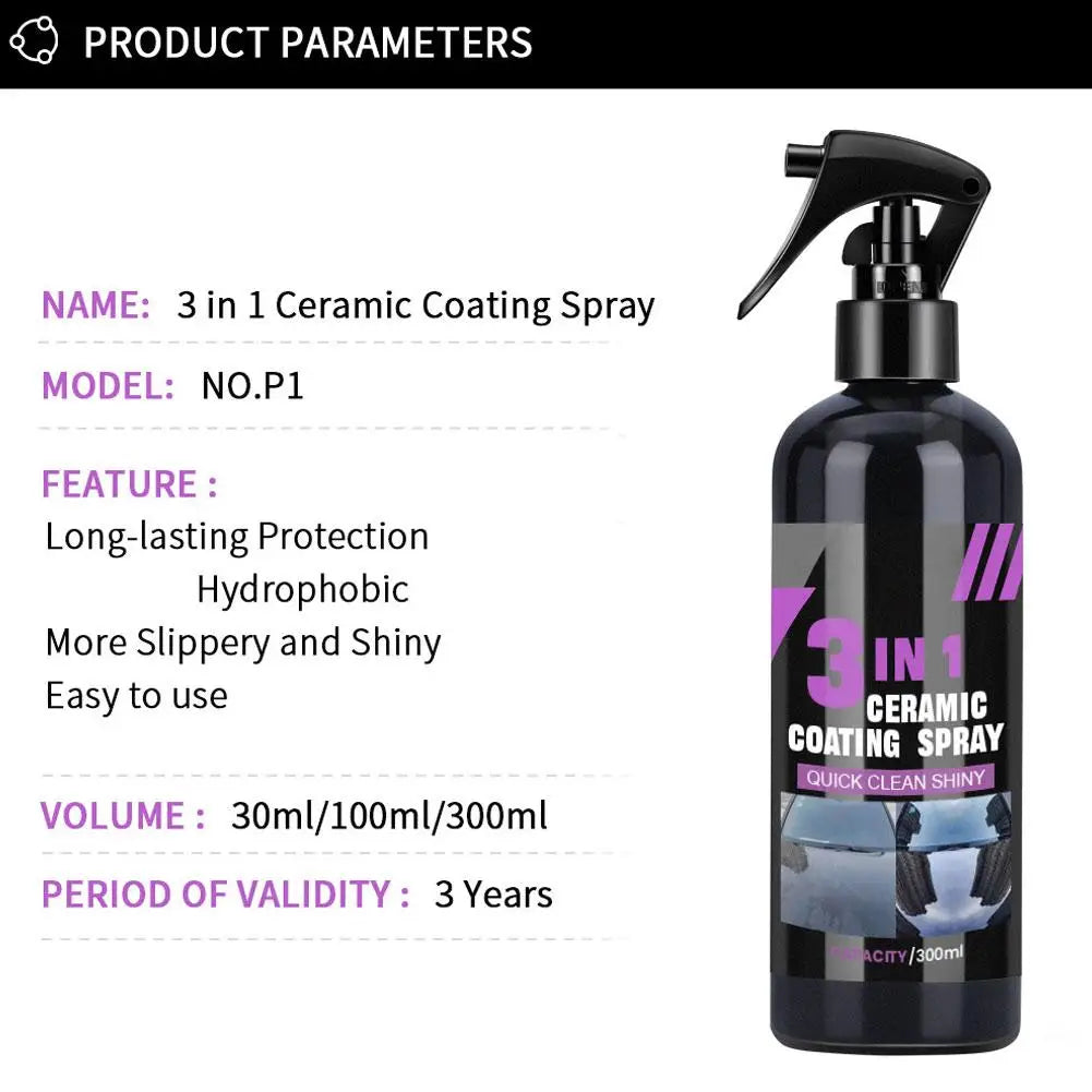Brighten Shiny Remove Stains Car Quickly Cleaning Spray Car Nano-crystal Coating Agent Car Surface Glass Ceramic Coating Spray Peaceful Pleasures Health and Wellness