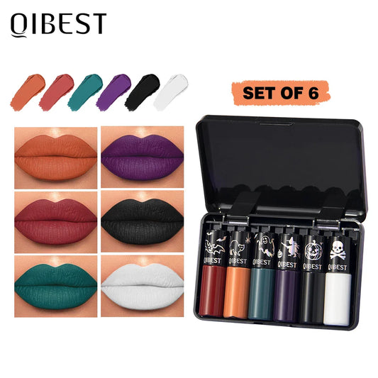 QiBest Halloween Matte Liquid Lipstick Set – 6 Bold Colors Liquid Lipstick Set Oasis Select