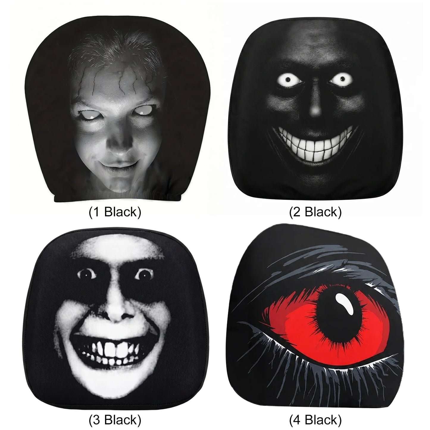 2Pcs Stretchy Headrests Sleeve Breathable Stretchable Head Covers Elastic Spooky Headrests Cover for Auto/Vehicle/Truck/SUV Peaceful Pleasures Health and Wellness