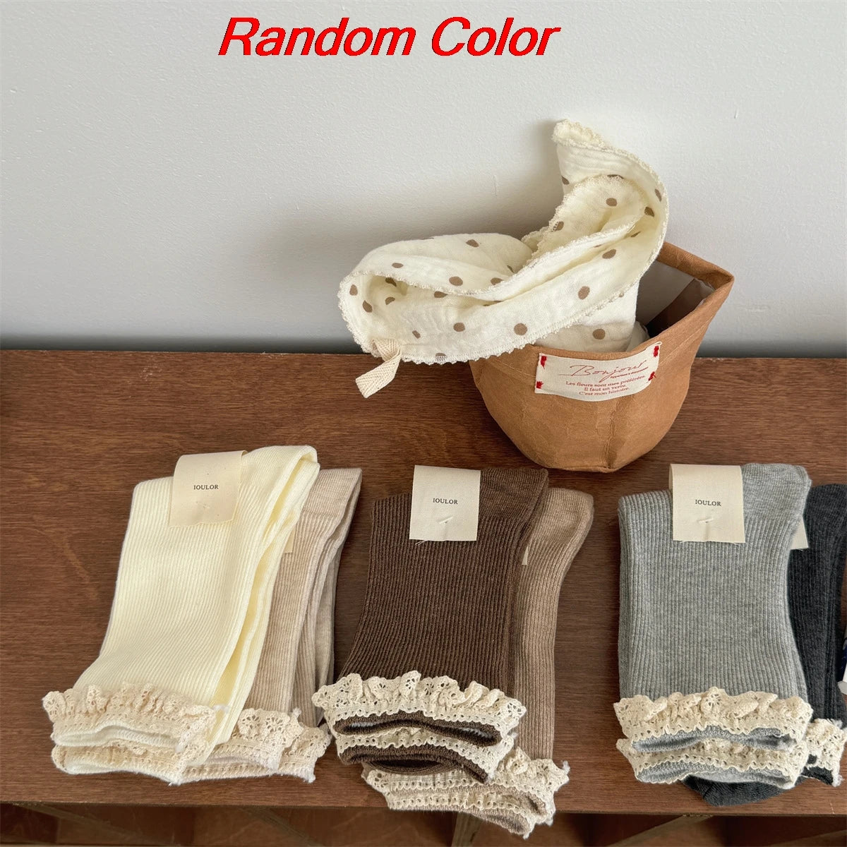 Korean Style Socks Sweet Lace Mid Calf Socks Ballet Style Girls Double Needle Slouch Socks for Women Daily Casual Fashion Wear Peaceful Pleasures Health and Wellness