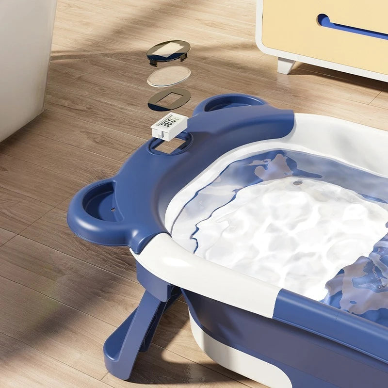 Intelligent temperature sensing baby folding bathtub, pet bathtub, cat specific bathtub, cat and dog bath, cute and fun bathtub Peaceful Pleasures Health and Wellness