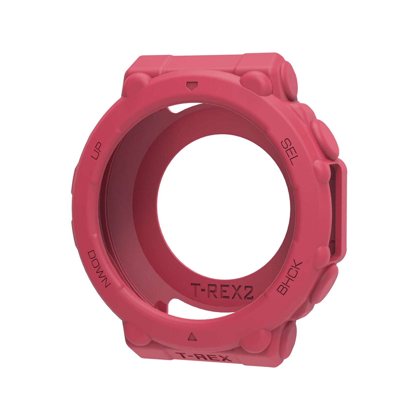 Silicone Bumper Case Cover for Amazfit T-Rex 2 Smartwatch Peaceful Pleasures Health and Wellness RED
